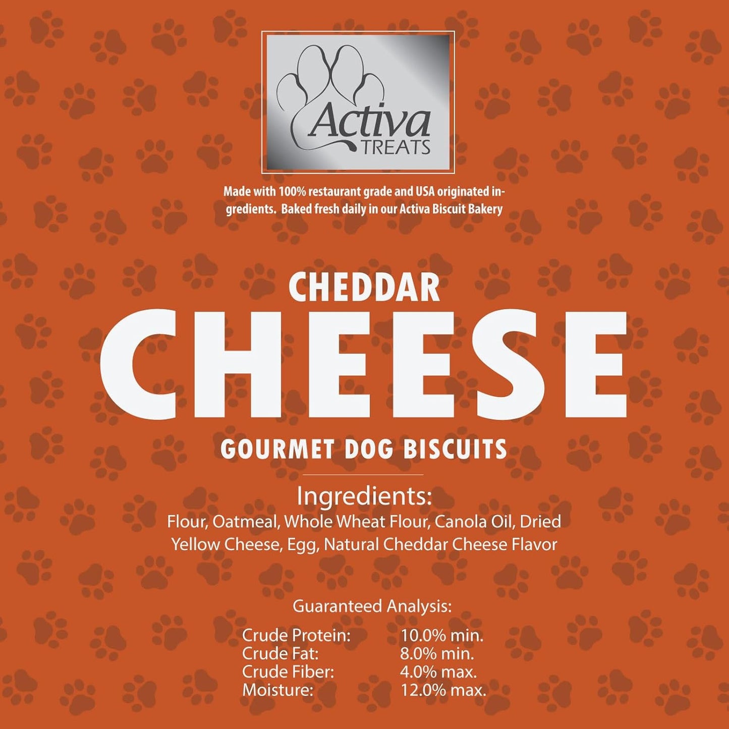 Activa 2lb Cheddar Cheese Gourmet Dog Biscuits | Crunchy Dog Treats | (Medium, Cheddar Cheese)