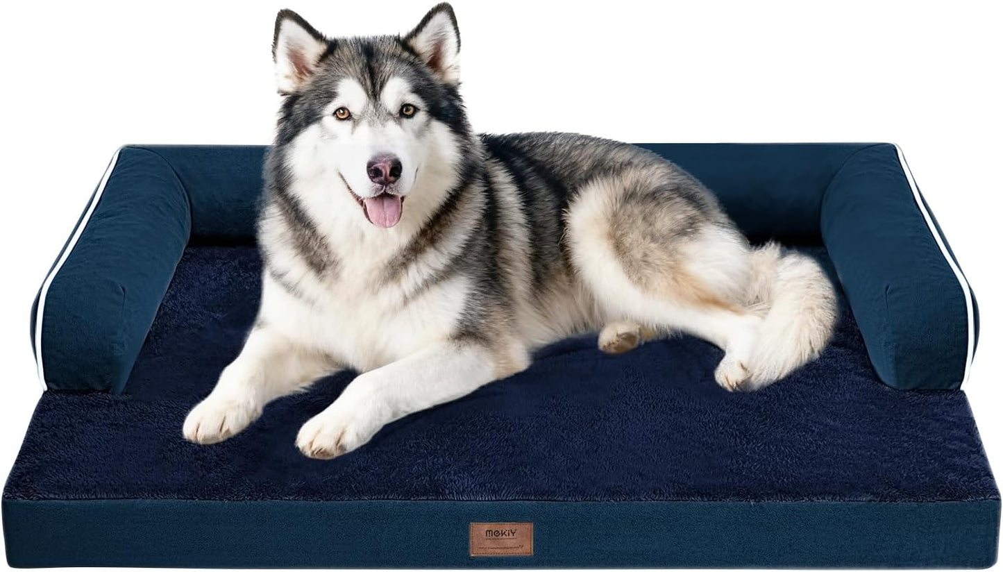 Dog Bed Large Sized Dogs-Orthopedic Waterproof Bed for Dogs,Large Dog Beds with Washable Removable Cover & Non-Slip Bottom