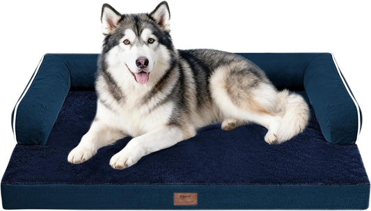 Dog Bed Large Sized Dogs-Orthopedic Waterproof Bed for Dogs,Large Dog Beds with Washable Removable Cover & Non-Slip Bottom