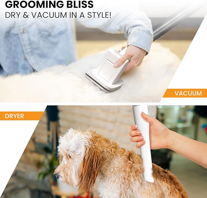 FurCare Pro 3-in-1 Grooming Kit with Vacuum Suction (99%), Dryer, and Professional Clippers. Includes Tools for Efficient Pet Grooming, 4L Dust Cup, Low Noise. Ideal for Dogs, Cats & More!
