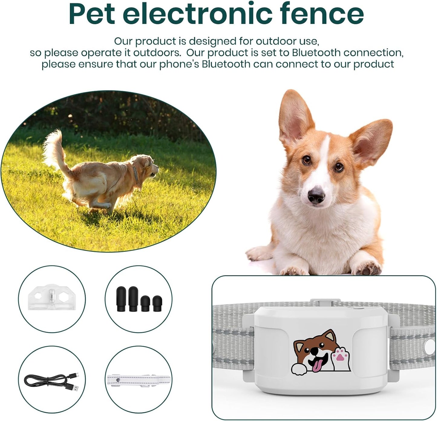 GPS Dog Collar with Wireless Electronic Boundary & Training – No Subscription Needed,Smart Waterproof trainable Fence, App-Controlled Safe Zone, Outdoor Fence for Pets System