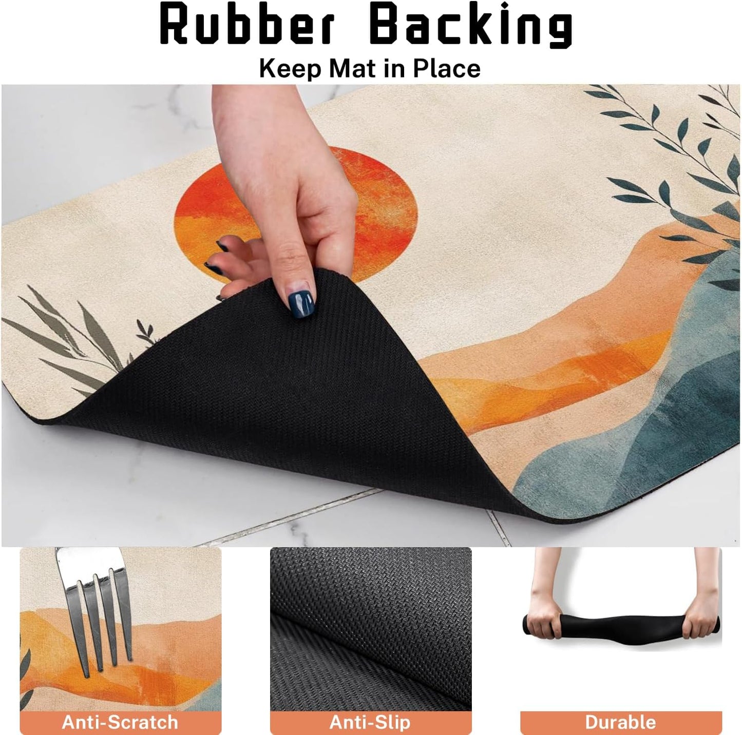 Absorbent Pet Dog Bowl Mat for Food and Water, Pet Cat Food Feeding Mat with Non Slip Rubber Backing, Dog Food Mats for Floors Waterproof, 12"x20"