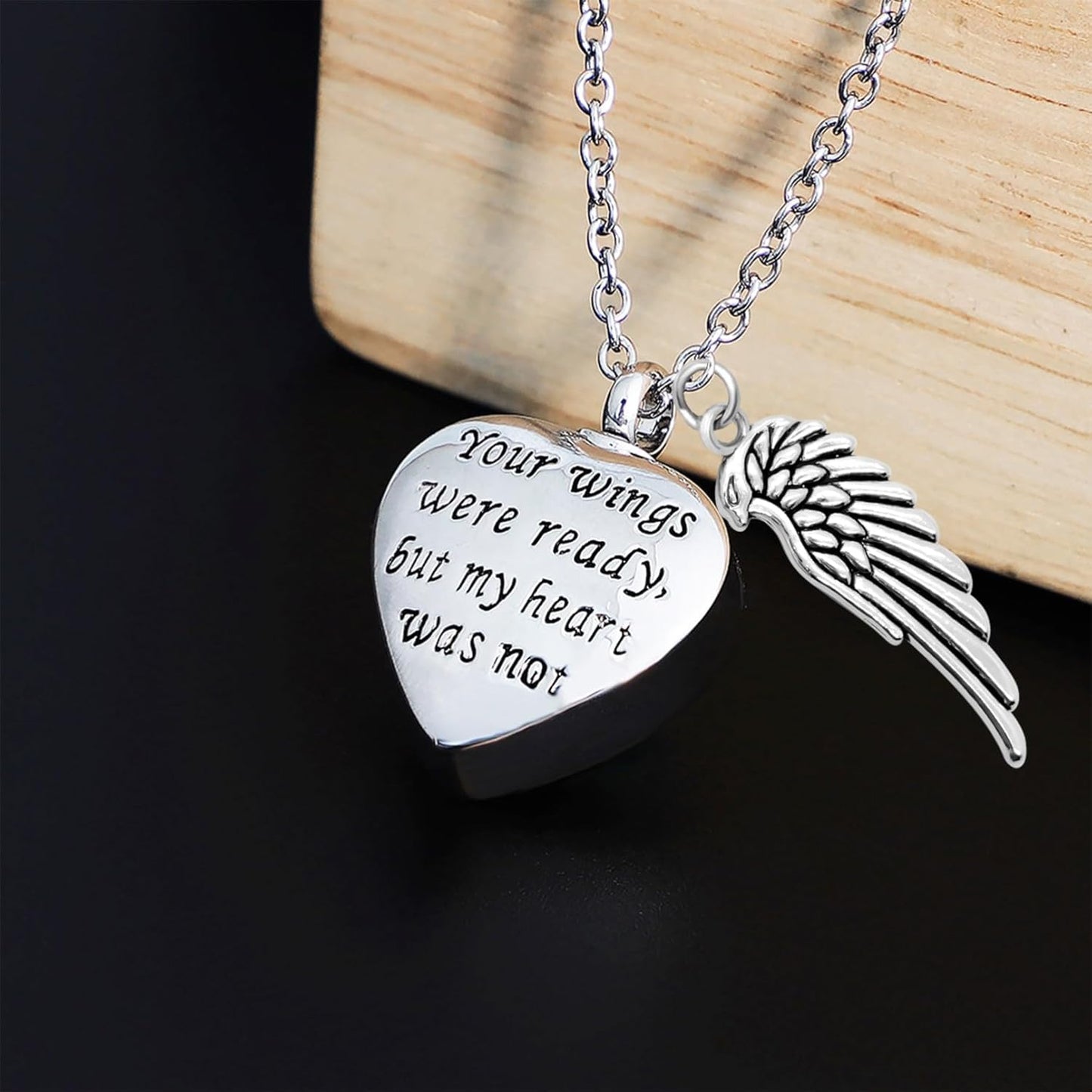 Teardrop Personalized Pet Memorial Urn Necklace for Ashes, Custom Cat Dog Ash Holder with Photo & Name, Silver Keepsake Jewelry Gift for Pet Loss