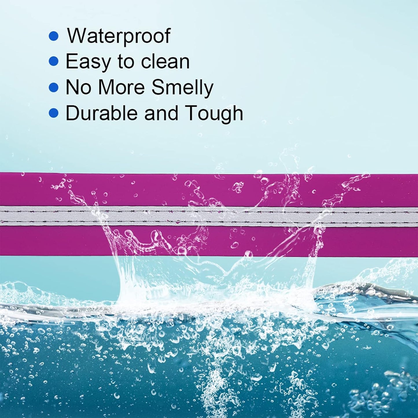 NIMBLE Dog Collar Waterproof Pet Collars Anti-Odor Durable Adjustable Polyester Soft with Reflective Cloth Stripe Basic Dog Collars S/M/L Sizes (Medium (11.81”-18.5”inches), Rose Purple)