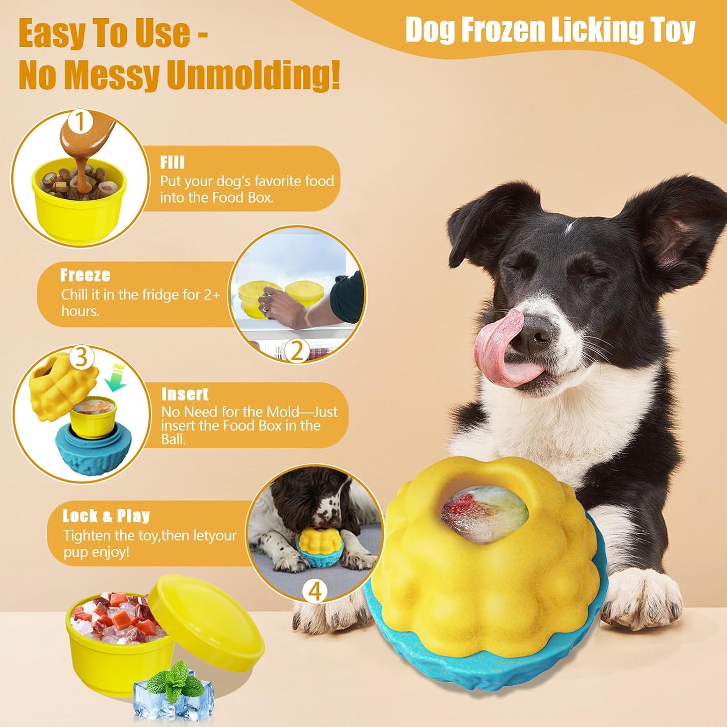 Interactive Dog Toys,Dog Puzzle Toy Treat Dispensing Pet Toys Pupsicles for Dogs Large,Frozen Treat Dogs Holder (1 Pack)