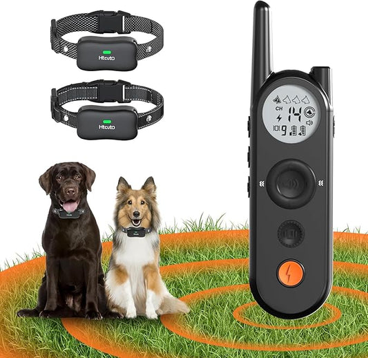 X3 Wireless Dog Fence No Buried Wire Needed, Large Dog Collar for 2 Dogs up to 130lbs, 3500FT Adjustable Boundary & 6100FT Remote, IPX7 Waterproof, 185 Days Battery, 3 Modes, Black