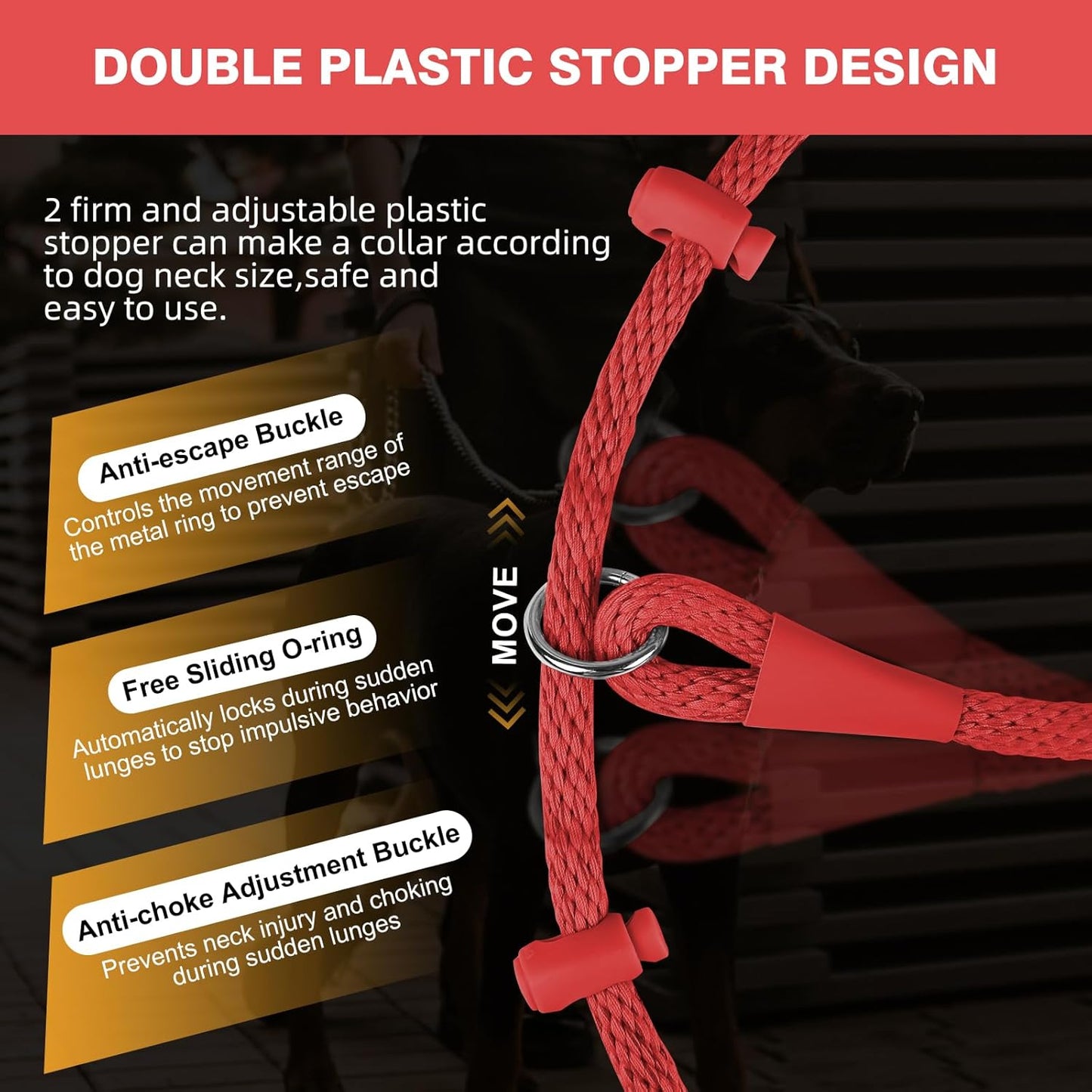 Lynxking Dog Leash Slip Lead Reflective Breathable Rope Comfortable Strong No Pull Slip On Pet Training Lead for Dogs