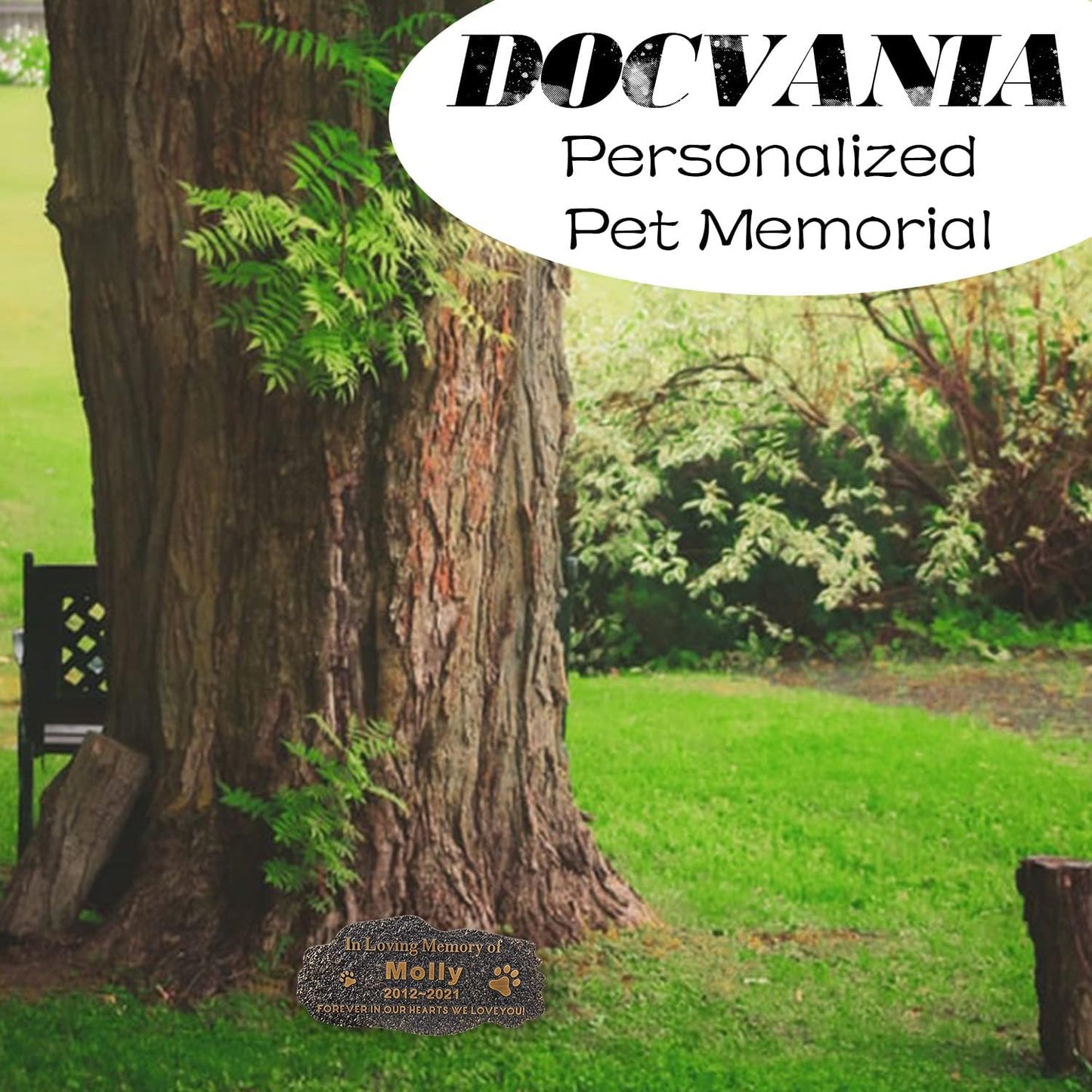 Pet Memorial Stone Plaque Pet Headstone,Customize Indoor/Outdoor Garden Plaque Grave Markers with Pet Name,Personalized Cat Dog Memorial Plaques,Loss of Pet Sympathy Gift-Acrylic Material