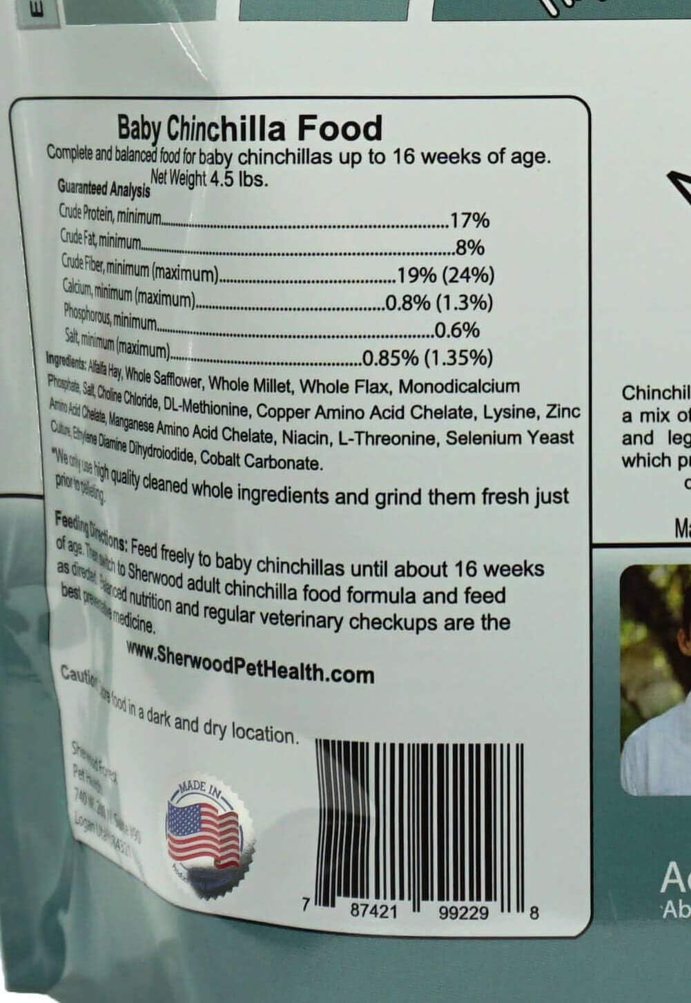 Sherwood Pet Health Baby Chinchilla Food - 4.5 lb.