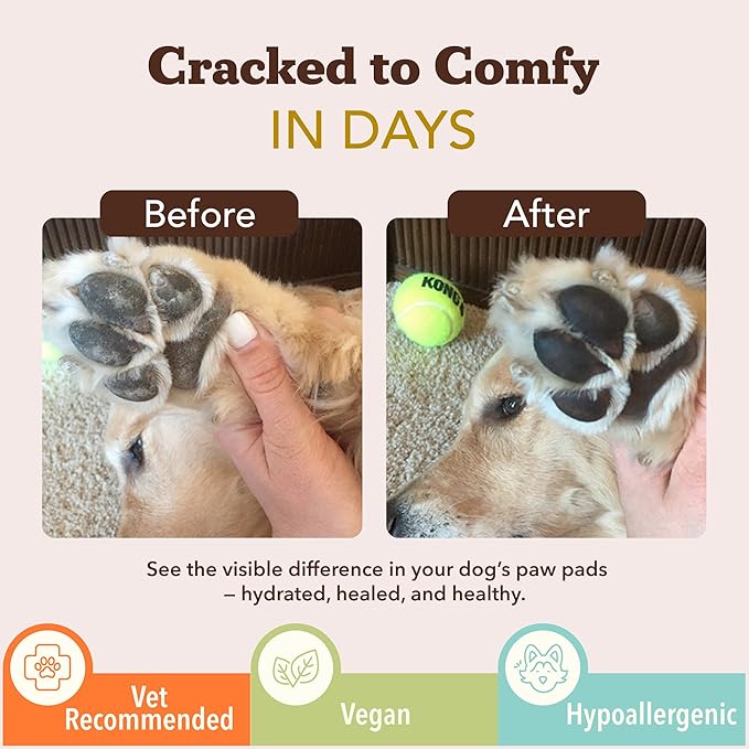 Natural Dog Company PawTection Balm 2 oz Tin – Wax-Based Paw Protector Stick with Shea Butter & Calendula – Shields Paws from Snow, Ice, Salt, Hot Pavement & Rough Terrain – Lick-Safe, All Breeds