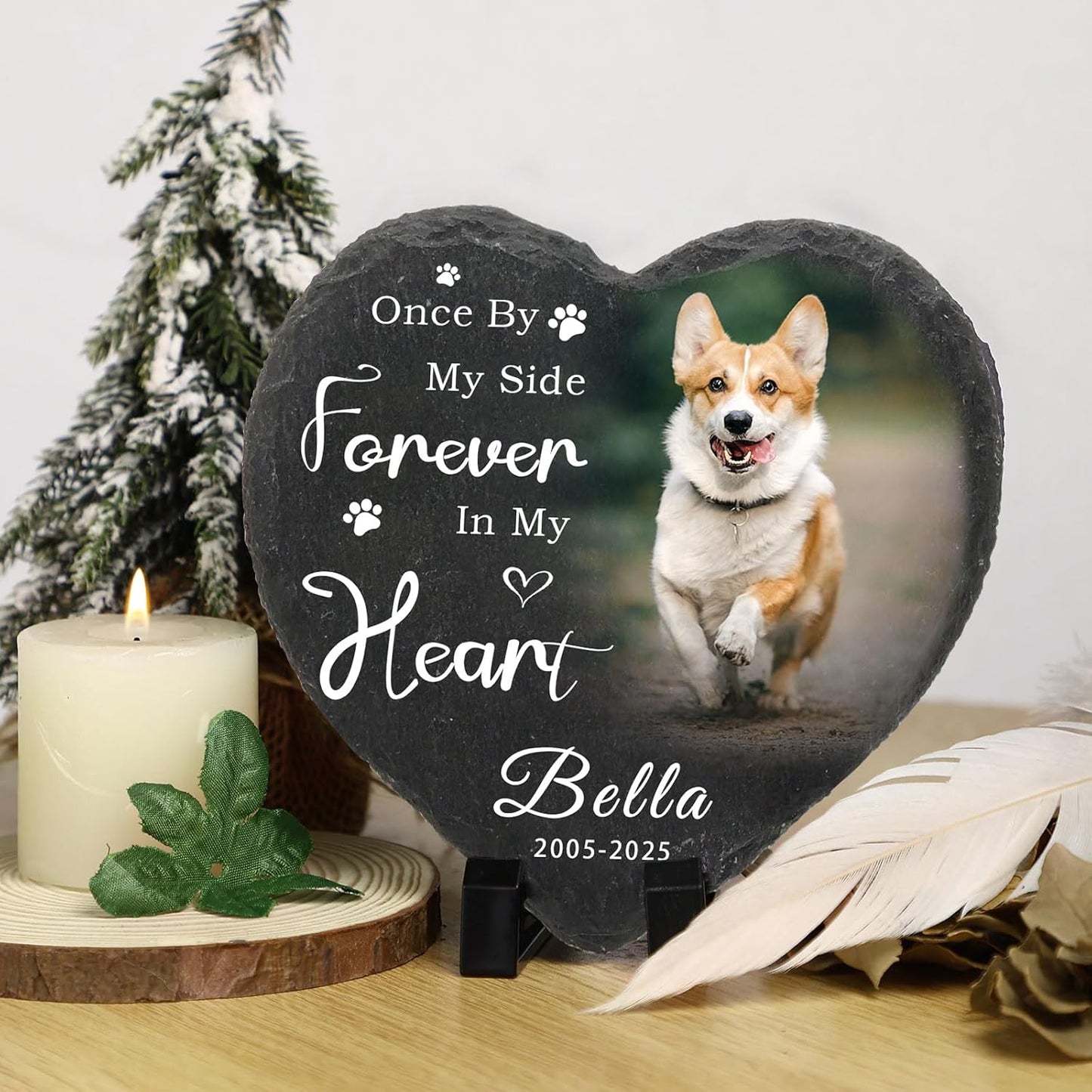 Dog Memorial Gifts for Loss of Dog Cat,Personalized Pet Memorial Stone with Photo Name,Custom Pet Remembrance Gifts,Cat Memorial Sympathy Gift,Dog Passing Away Gifts,Memorial Plaques for Dogs