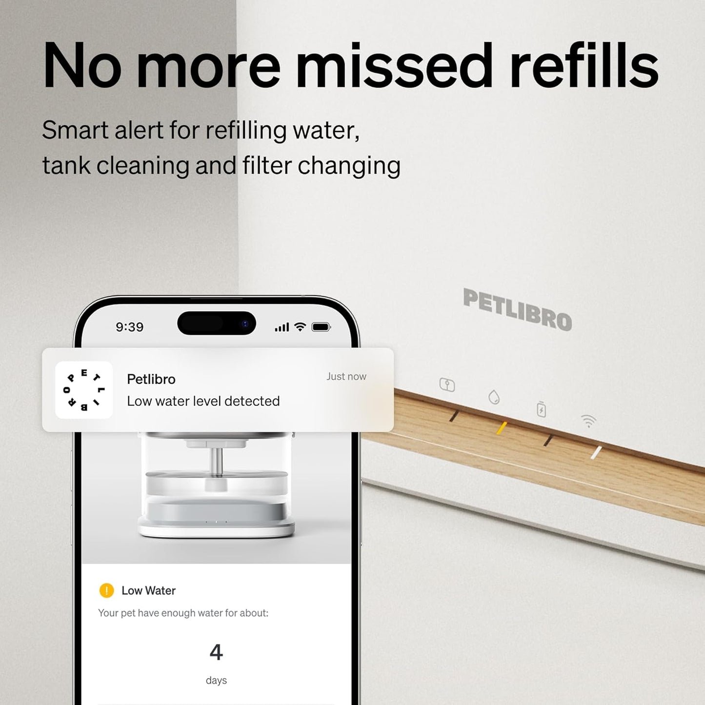 PETLIBRO Upgrade Cat Water Fountain, Cordless Cat Fountain Battery Operated, App Monitoring 3L/101oz Dockstream 2 Pet Water Fountain with Stainless Steel Tray, 5GHz WiFi Dog Water Bowl Dispenser