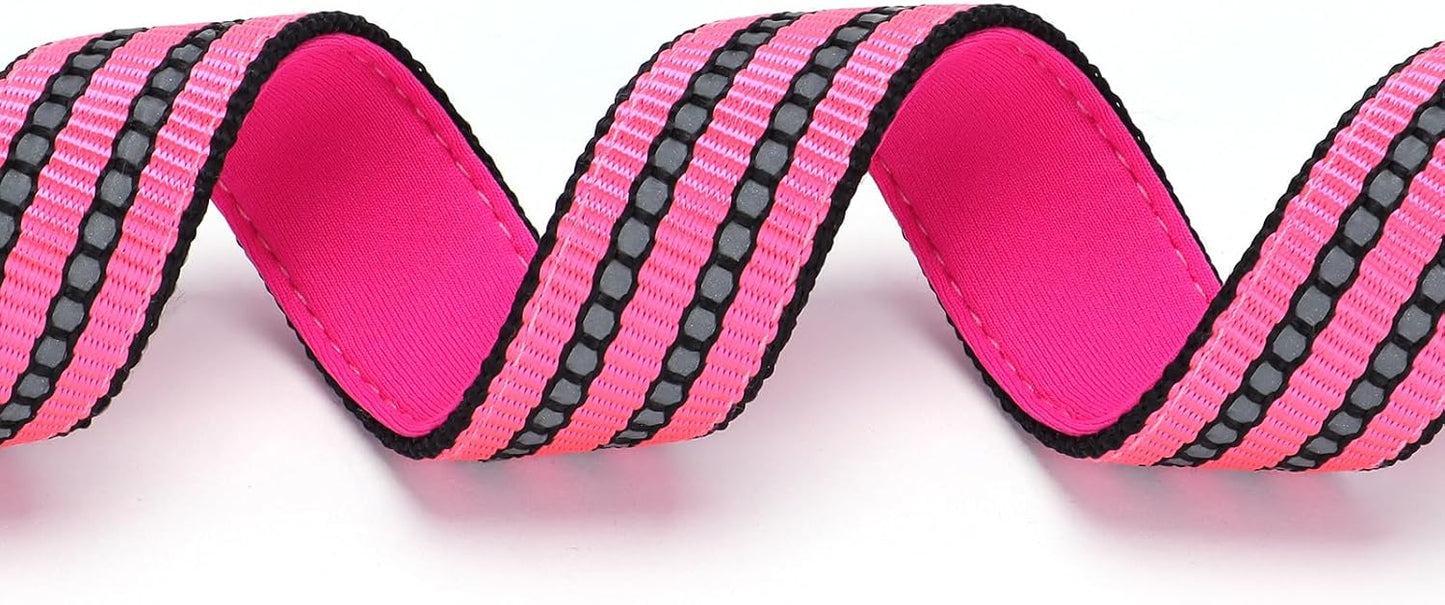 Martingale Dog Collar with Chain,Reflective Nylon Soft Padded Adjustable Choke Collar for for Small Medium Large Pet Boy Male Dogs