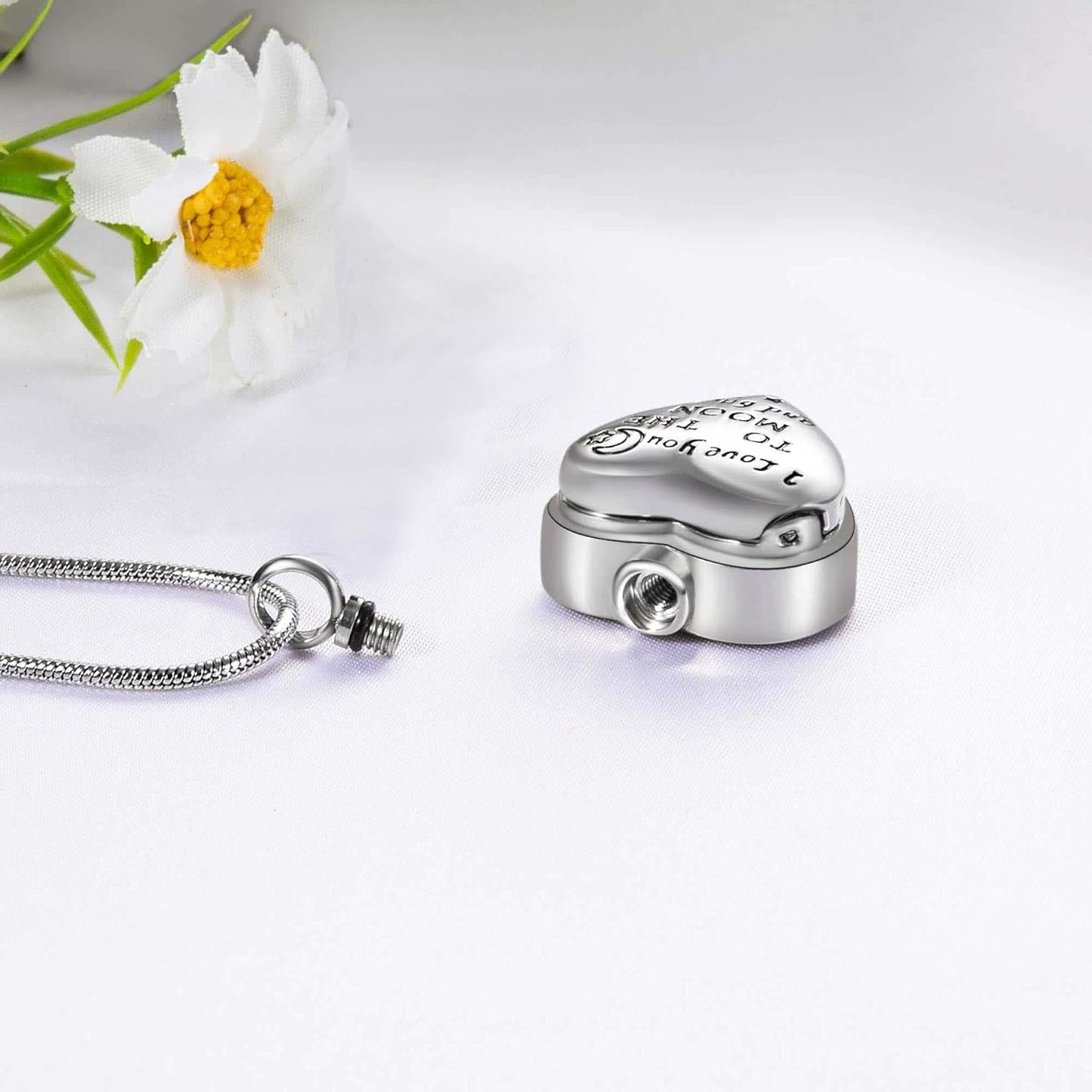 Farfume Personalized Pet Urn Necklace for Dog Cat Ashes Cremation Pet Memorial Customized Photo Text Engraving Pendant Keepsake Funeral Jewelry