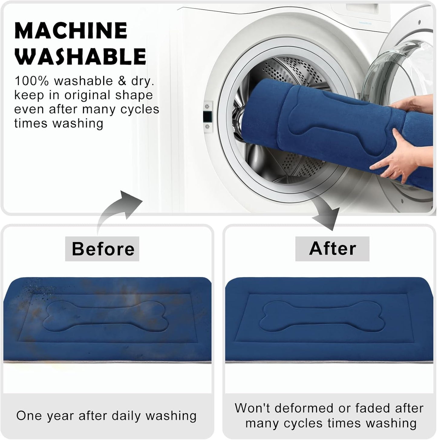 JoicyCo Dog Bed Large Crate Mat 42 in Non-Slip Washable Soft Mattress Kennel Pads