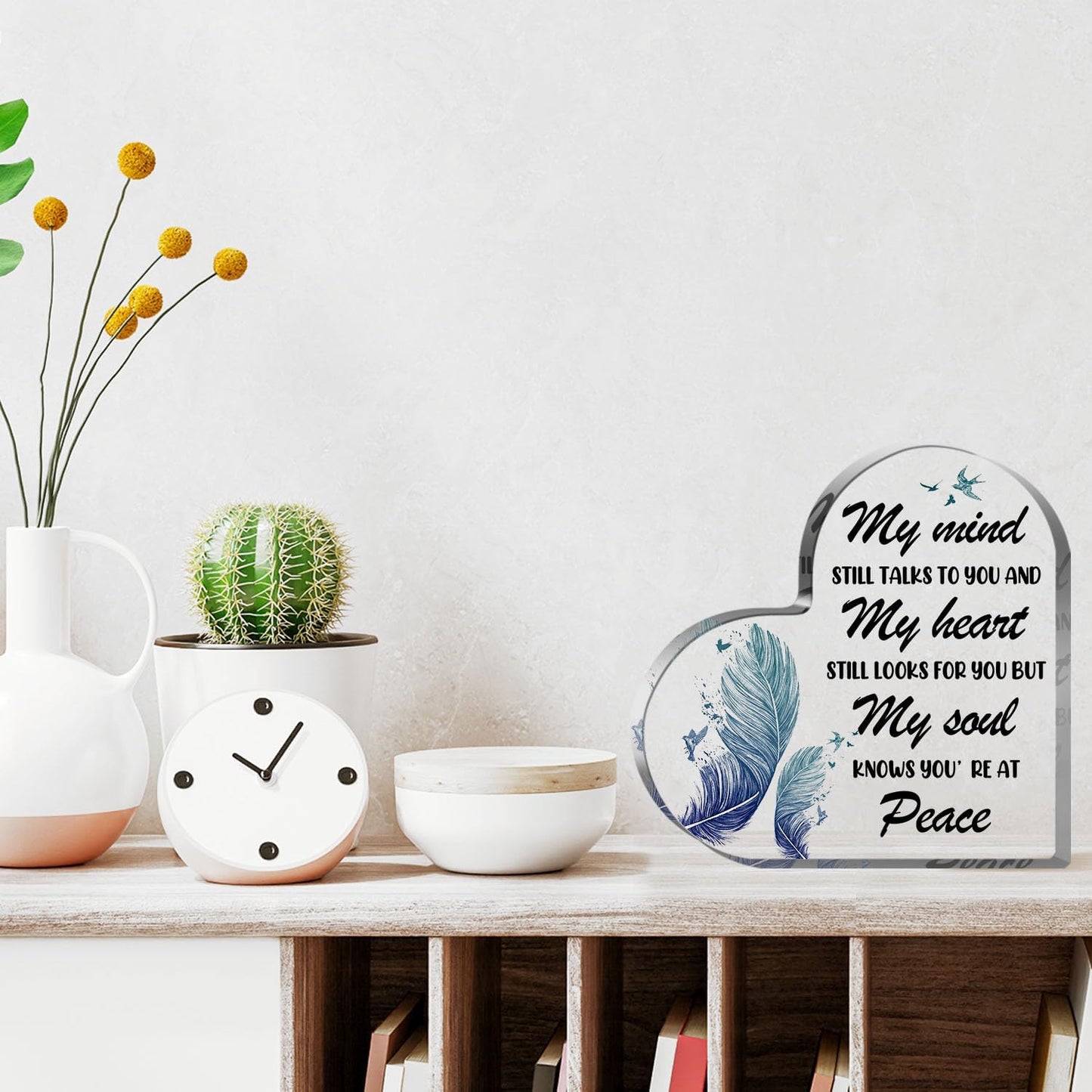 Acrylic Heart Memorial Gift, Sympathy Gifts Bereavement Gift Condolences Gift Sympathy Table Decorations Loss of Loved One of for Table Centerpieces Remembrance