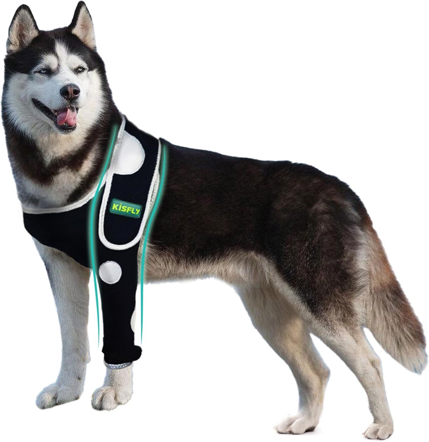 Dog Shoulder Brace Front Leg, Breathable and Abrasion Resistant Dogs Elbow Protectors, Prevents Elbow Hygroma, Dysplasia, Elbow Calluses, Pressure Sores and Licking Wounds- Left Leg M