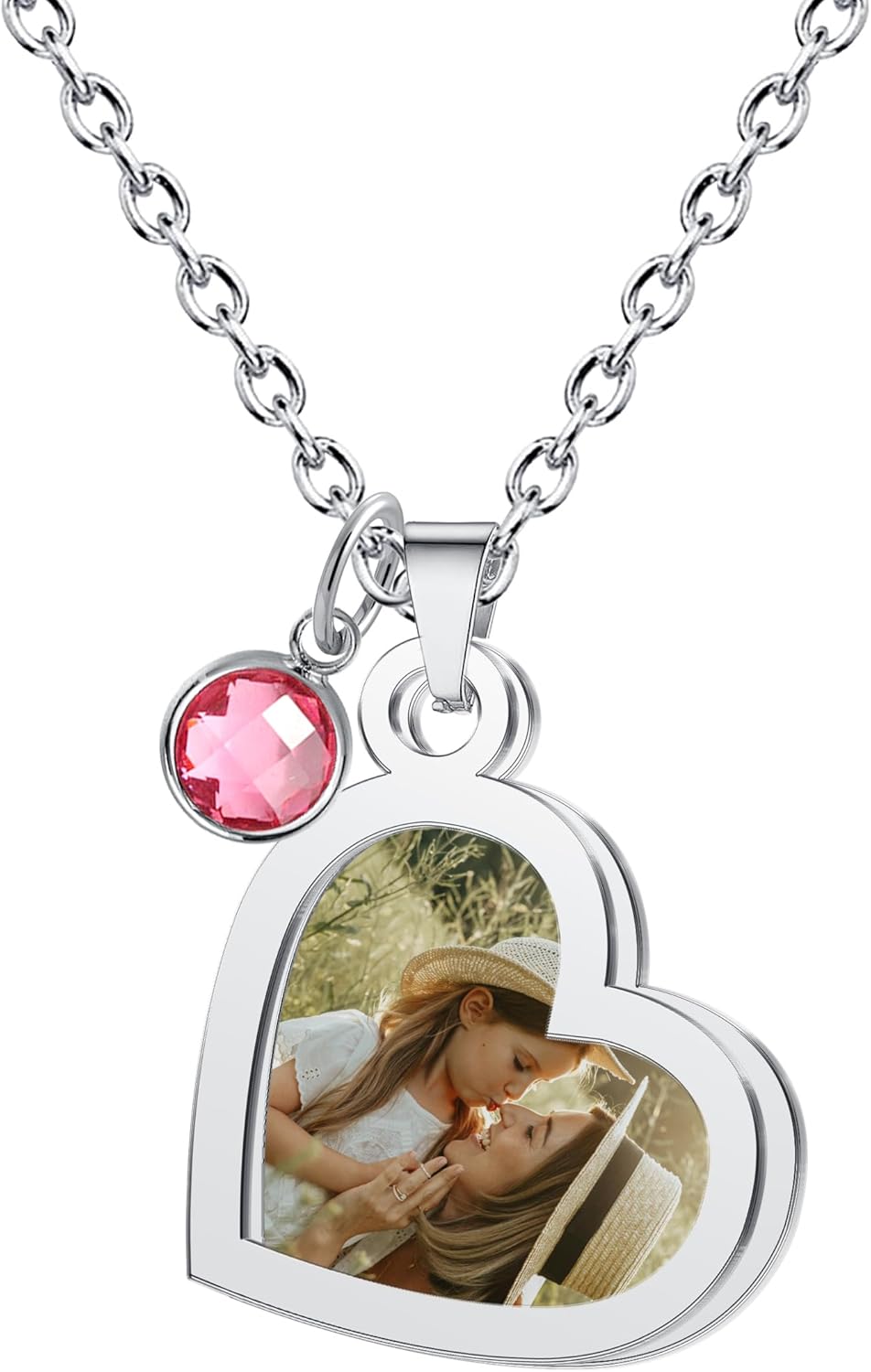 CharmSStory Personalized Photo Necklaces Custom Engraved Name Necklace Memory Keepsake Picture Necklace Pendant Customized Gifts for Women Men