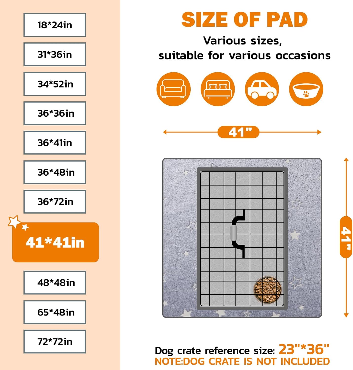 LOOBANI Washable Pee Pads for Dogs, Fast Absorption Reusable Puppy Pads, Waterproof Whelping Mats, Non Slip Training Pet Playpen Mat for Floor, Dog Crate, Grey 2 Pack 41 x 41 in