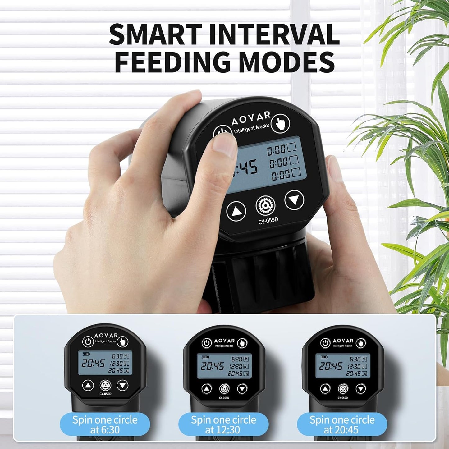 Automatic Fish Feeder Dispenser for Aquarium: Rechargeable Auto Feeders for Tank Turtle Pond Betta - 200ml Smart Food Feeding Timer Dispensers for Flake Pellet Vacation Weekend