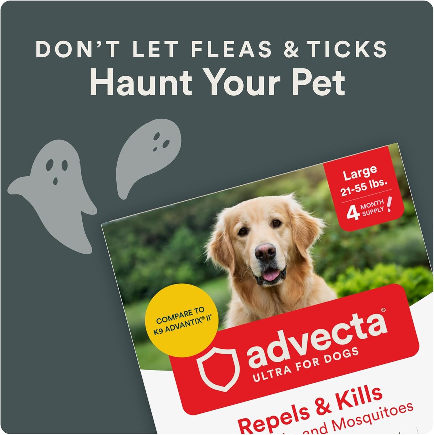 Advecta Ultra Flea and Tick Prevention for Dogs - Dog and Puppy Treatment and Control - Mosquito Repellent - Large, Fast Acting Waterproof Topical Drops, 2 Month Supply
