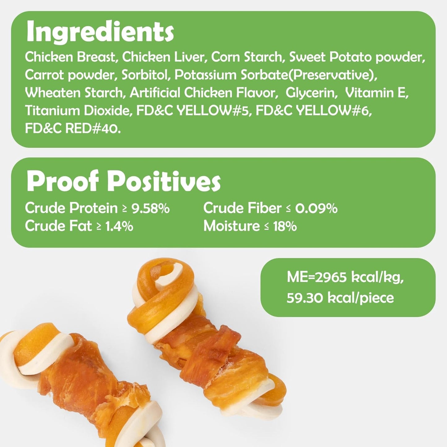 MON2SUN 2.5" Rawhide Free Dog Treats with Mixed Vegetables, Chicken Wrapped Mini Knot Bones for Small Dogs, Healthy Snacks for Balanced Nutrition, 10.6oz