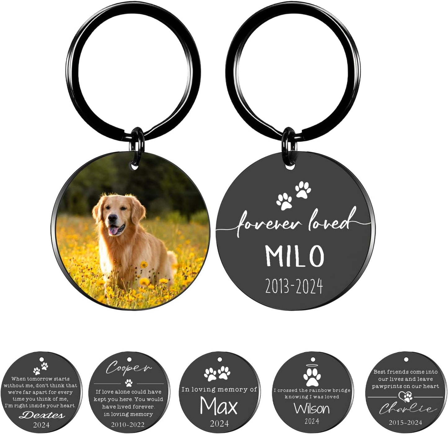 Dog Memorial Gifts for Loss of Dog, Custom Dogs Cat Memorial Keychain with Picture, Sympathy Gift for Loss of Pet Cat, Pet Remembrance Pass Away Gifts, Personalized Gift for Cats Dogs Pets Lover