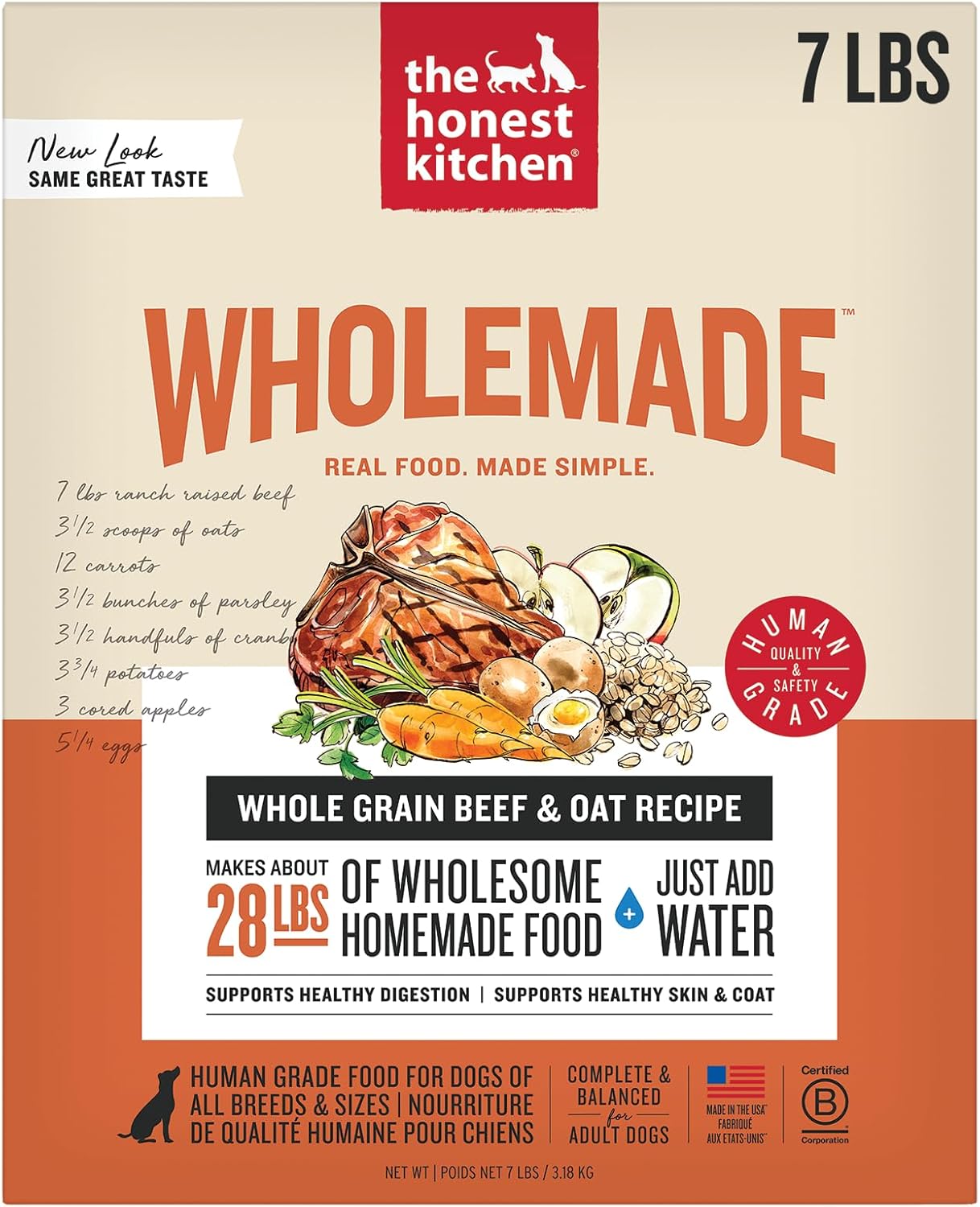 The Honest Kitchen Wholemade™ Whole Grain Beef & Oat Dog Food, 7 lb Box