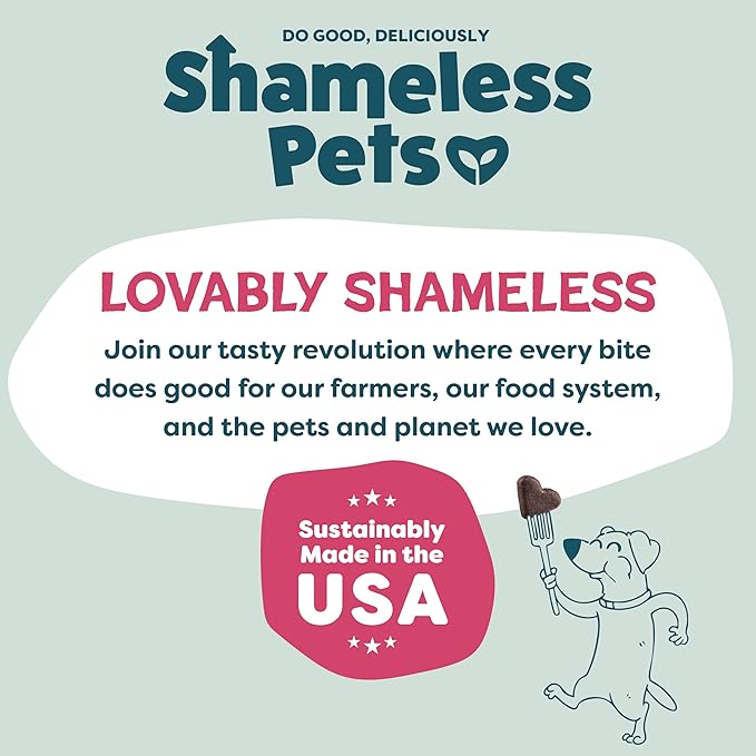 Shameless Pets Soft-Baked Dog Treats, Duck Duck Beet - Natural & Healthy Dog Chews for Digestive Support with Fiber - Dog Biscuits Baked & Made in USA, Free from Grain, Corn & Soy - 1-Pack