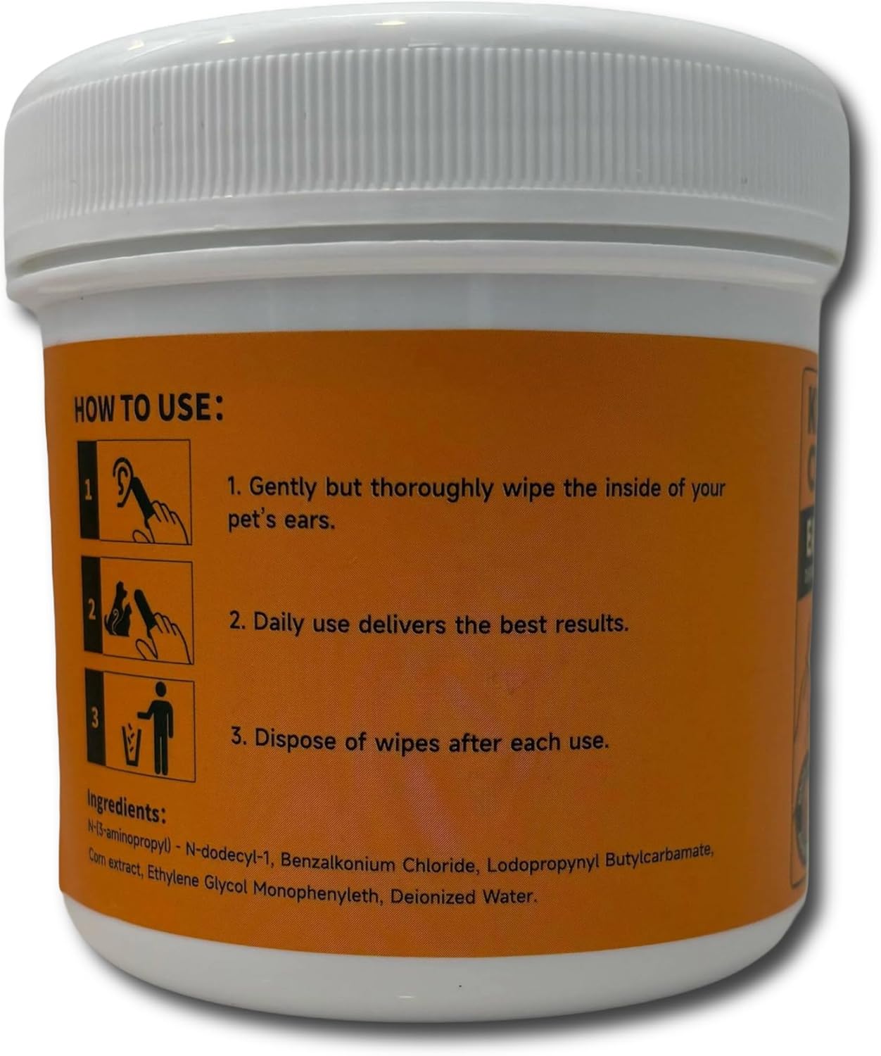 Kirby's Choice Pet Wipes 50 Ct Canister – Dog & Pet Finger Wipes for Teeth & Ears – Gentle Grooming Wipes for Oral Care & Ear Cleaning – Safe, Durable & Easy to Use (Ears)