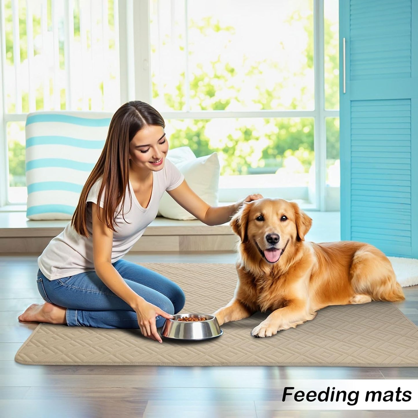 hyha Waterproof Dog Blanket, Soft Pet Bed Blankets, Waterproof Sofa Couch Cover for Dogs Washable, Reversible Pet Couch Covers for Sofa Furniture (52x82 Inch, Taupe/Beige)