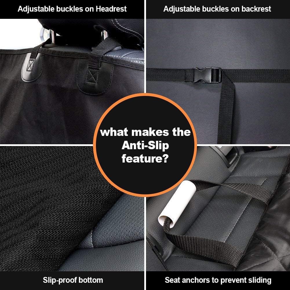 AsFrost Dog Car Seat Cover for Cars SUVs Trucks, Thicked 600D Oxford Heavy Duty Waterproof Front Car Seat Covers for Dogs Durable Nonslip Padded Pet Car Seat Protector with Side Flaps, 2 Pack