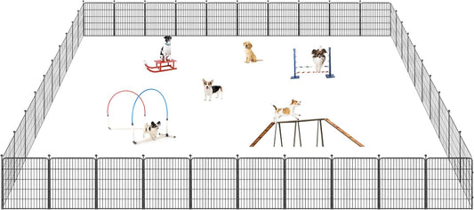 Dog Playpen 32" Height 40 Panels Portable Fence Outdoor for Yard Puppy Playpen Indoor Dog Pen Outdoor for Medium/Small Animals, Heavy Duty Pet Playpen for RV, Camping, Yard