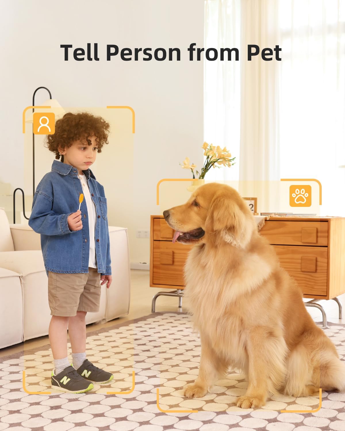 Noorio 2K Indoor Security Camera with 5GHz WiFi - 360° Pan Tilt Pet Camera for Dogs & Cats, Dog Monitor with Speaker, No Subscription Needed, Alexa Compatible, Motion Tracking, Night Vision-Model T110