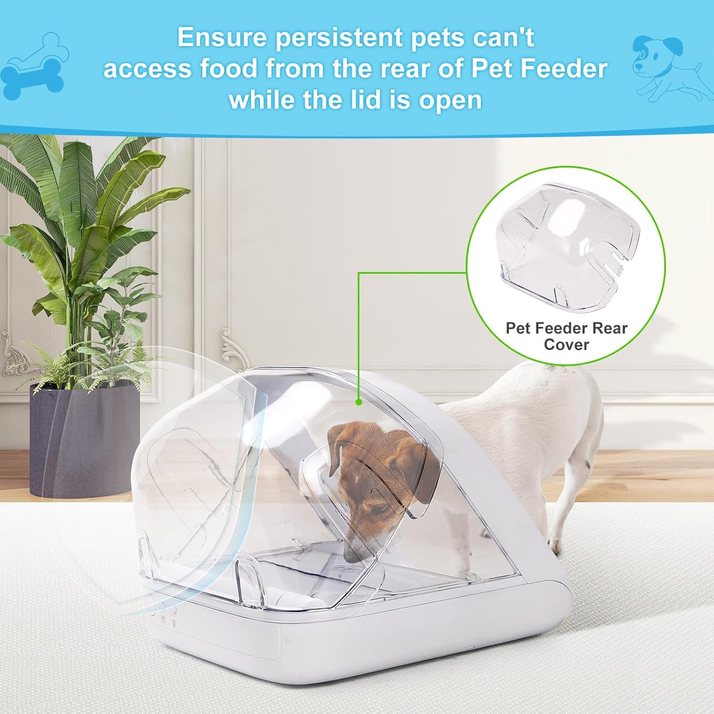 Pet Feeder Rear Cover for Pet Feeder & Connect, YOIHABV Cat Feeder Cover, Help Ensure Persistent Pets Can't Access/Steal Food from The Rear of The Cat Feeder While Lid is Open(2 Pack)