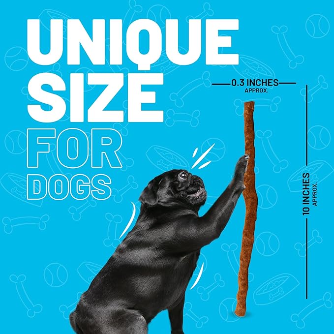 Sitka Farms Beef Sticks - 10 Inch Dog Chews, All Natural Beef Flavor - 50 Count, Premium Crunchy Munchy Sticks with Bully, Collagen and Gelatin