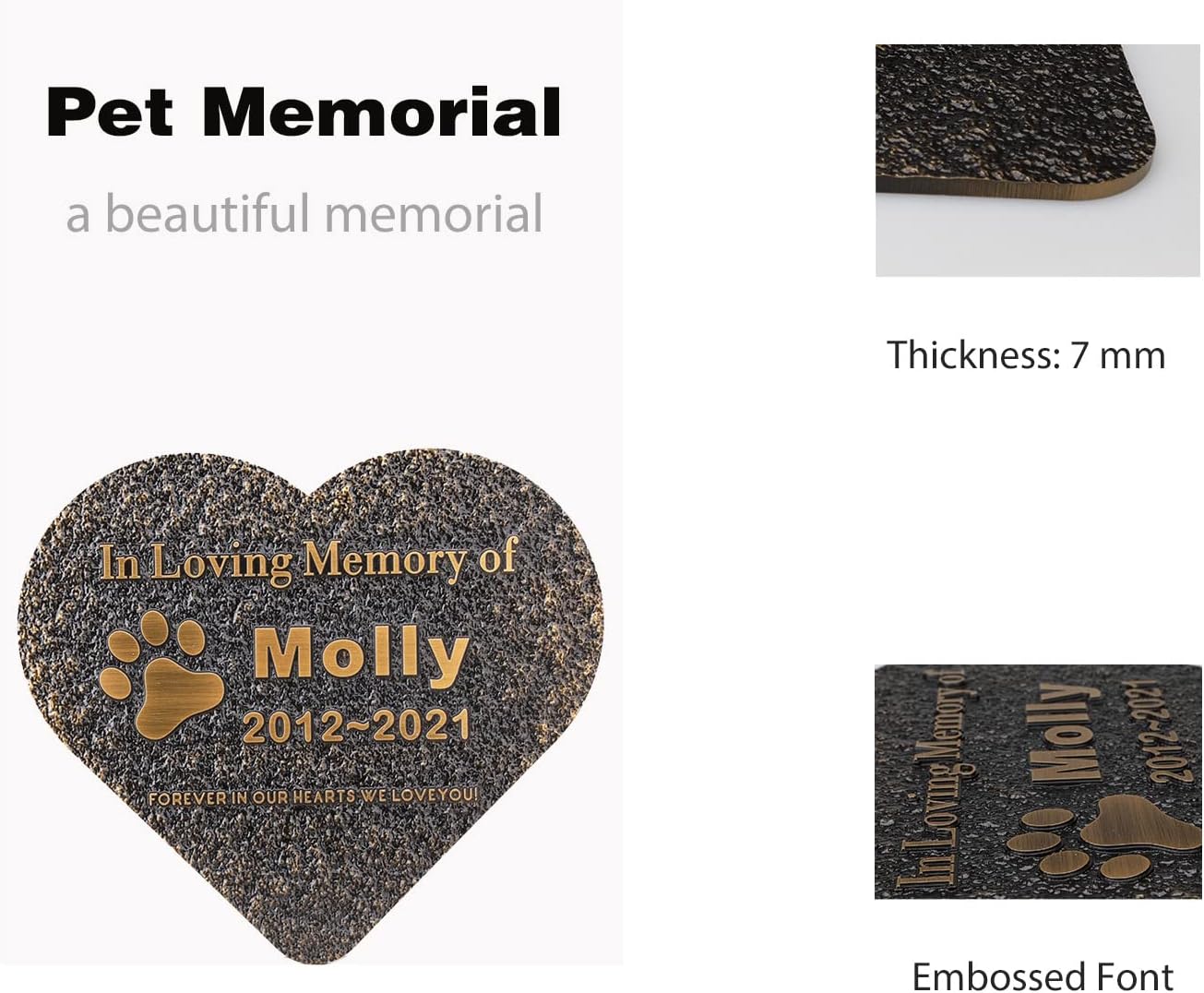 Pet Memorial Stone Plaque Pet Headstone,Customize Indoor/Outdoor Garden Plaque Grave Markers with Pet Name,Personalized Cat Dog Memorial Plaques,Loss of Pet Sympathy Gift-Acrylic Material
