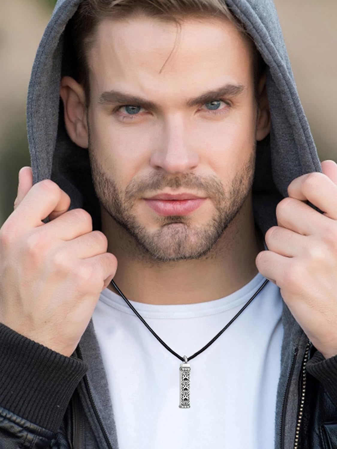 Dreamboat Pet Crematian Urn Necklace for Dog Cat Ashes 925 Sterling Silver Paw Print Keepsake Pendant Jewelry Gifts for Women Men