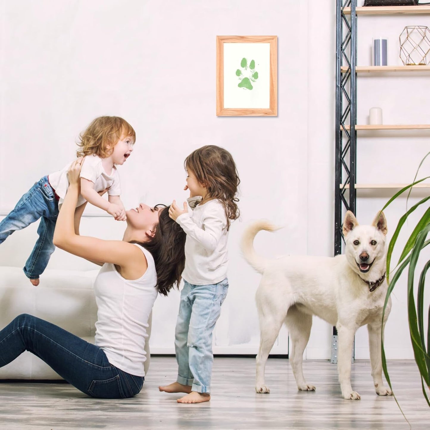 Inkless Paw Print Kit,Paw Print Kit Dog Cat Paw Nose Imprint Cards, Clean Touch Ink Pads for Keepsakes