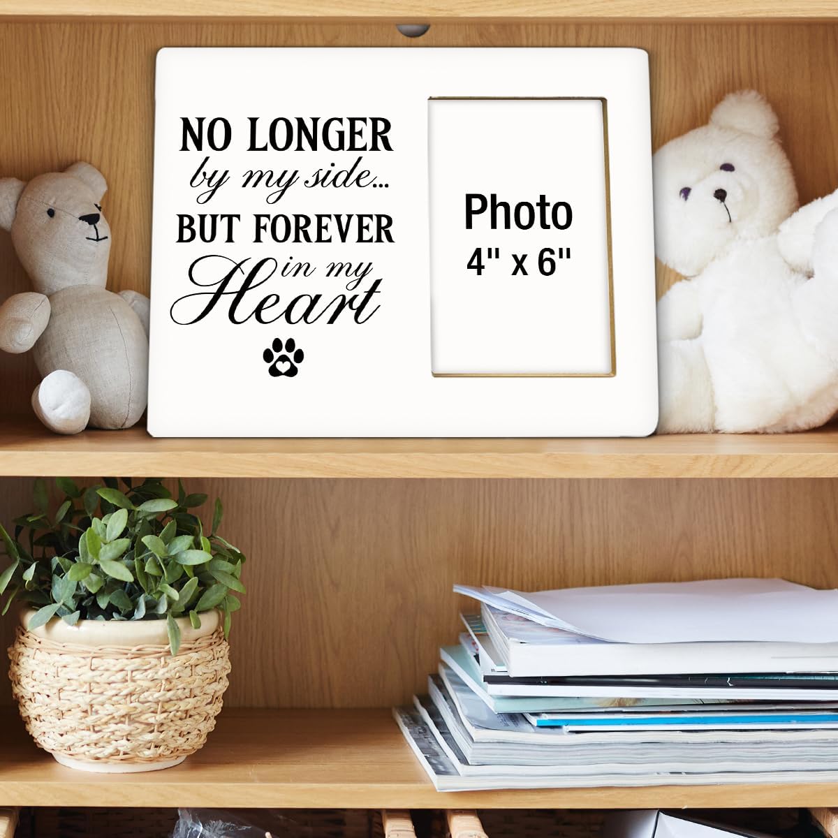 Dog Memorial Gifts for Loss of Dog Picture Frame, Pet Memorial Gifts for Dogs, Loss of Cat Sympathy Gift, Pet Bereavement Remembrance Wood Photo Frames, 4 x 6 Inch Photo