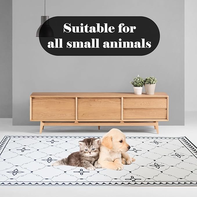 kathson Extra Large Rabbit Cage Liner,78.7×39.4in Reusable Guinea Pigs Rug Anti-Slip Dog Playpen Mat Washable Bunny Floor Mat for Hamster Cats Dog Guinea Pig Chinchillas Ferret