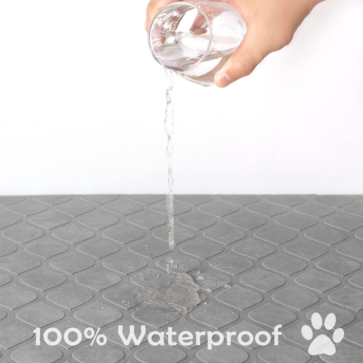 fuguitex Waterproof Dog Blanket Bed Cover Dog Crystal Velvet Moroccan Fuzzy Cozy Plush Pet Blanket Throw Blanket for Couch Sofa(30 * 70 inch, Light Grey+Grey)