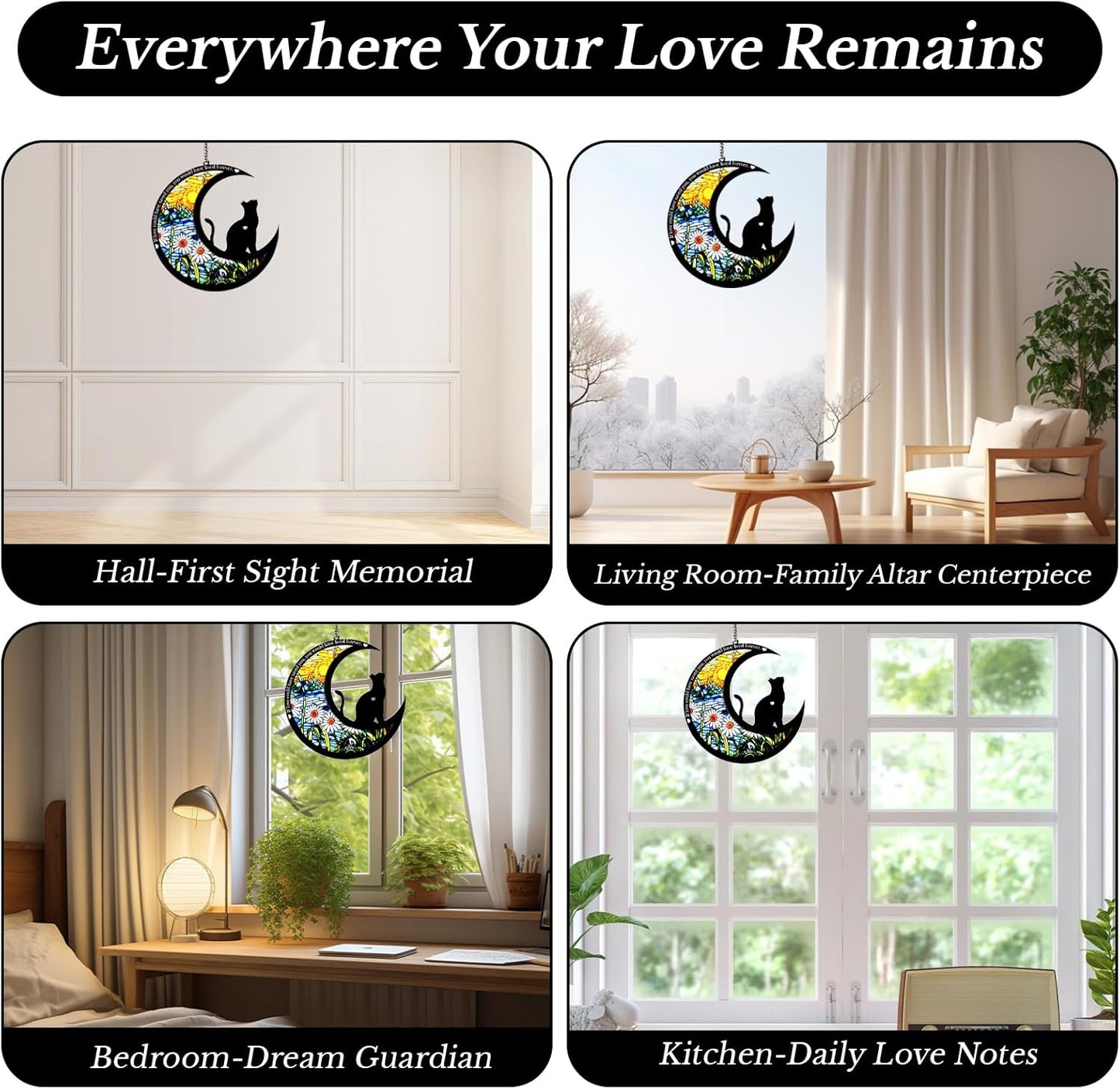 Pet Memorial Suncatcher, Loss of Cat & Dog Sympathy Gifts, Hanging Stained Acrylic Light Catcher, Cat & Dog Memorial Ornament for Pet Lovers, Daisy Pattern