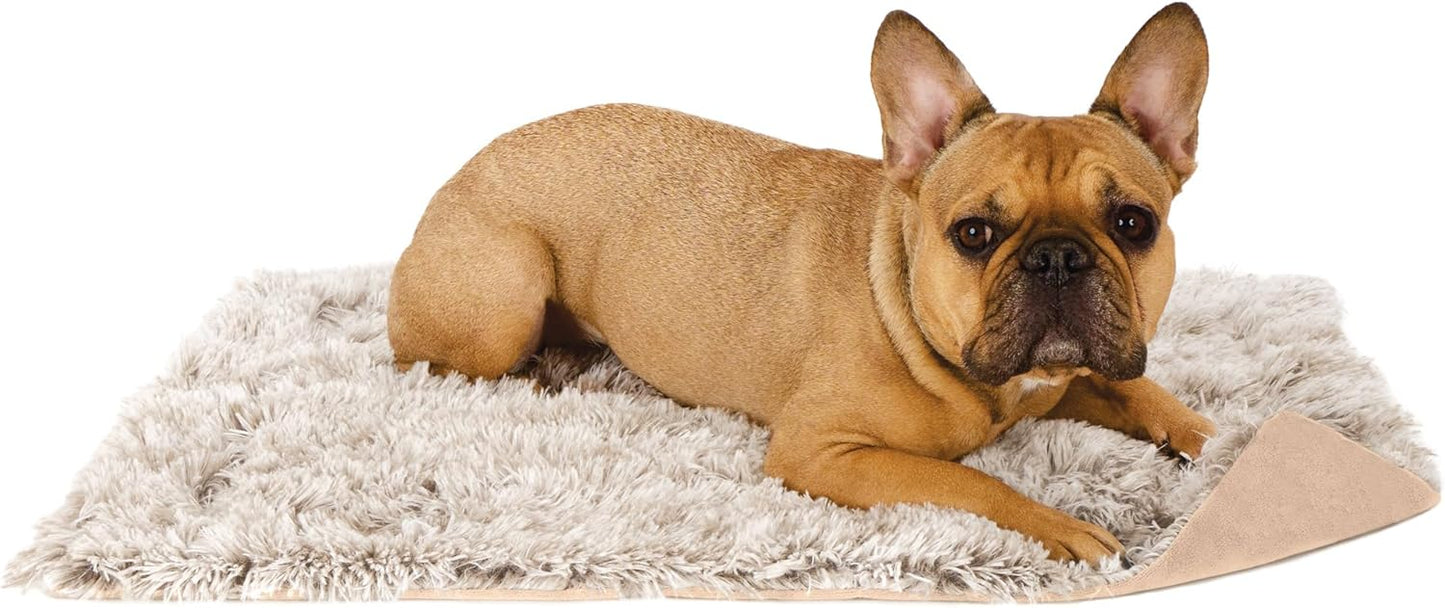 Furhaven Waterproof Throw Blanket for Dogs & Indoor Cats, Washable - Shaggy Plush Calming Long Faux Fur & Velvet Dog Blanket - Driftwood, Small