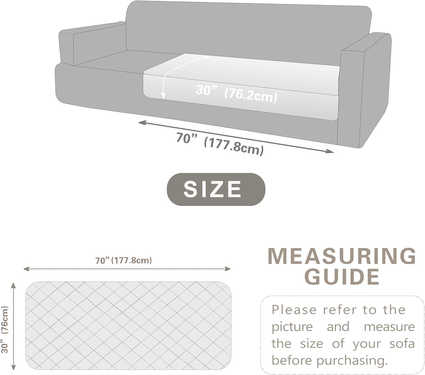 Dogs/Cats Bed Mats, Dog Pad Washable Removable Couch Cover with Anti-Slip Back, Plush Long Fur Mat, Perfect for Small, Medium and Large Dogs.(Light Gray-Bubble, 30"x70")