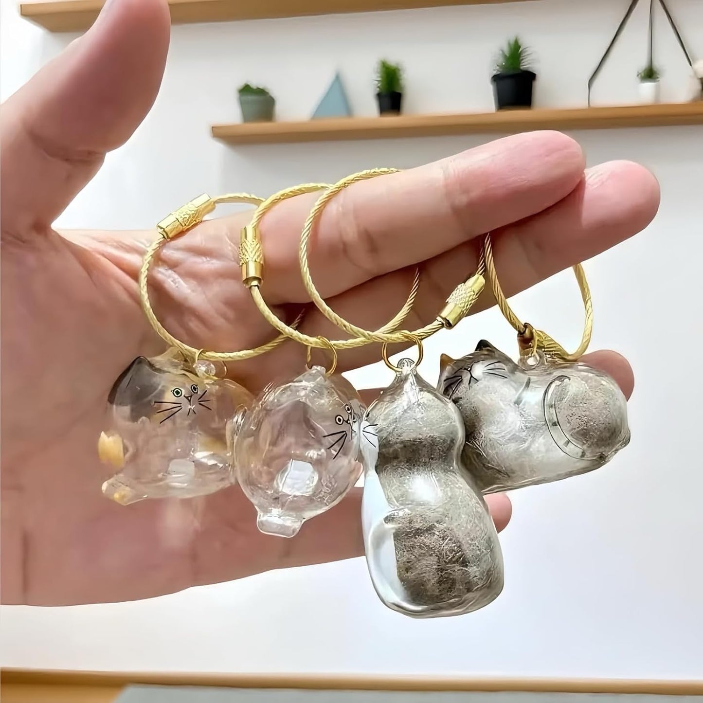 6 Pack Cat Hair Memorial Pendant, Cat Fur Keepsake Capsule Keychain, Clear Acrylic Pet Hair Collection Birhthday Christmas Gift