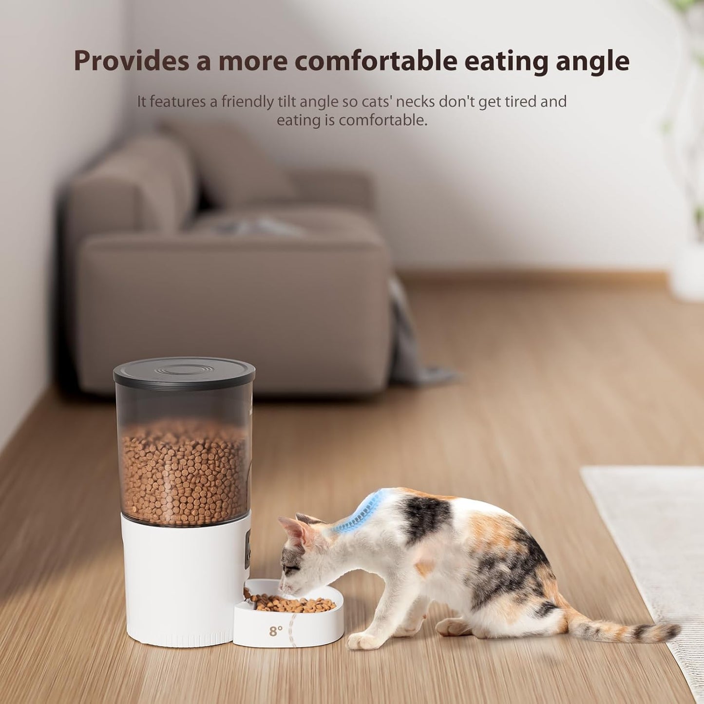 IMIPAW Automatic Cat Feeders, 5L Large Capacity, Timed Feeding Dry Food, Dual Power Design, Programmable Portion Size, 1-6 Meals Per Day, with Desiccant Packet, Suitable for Small Pets Food Dispenser