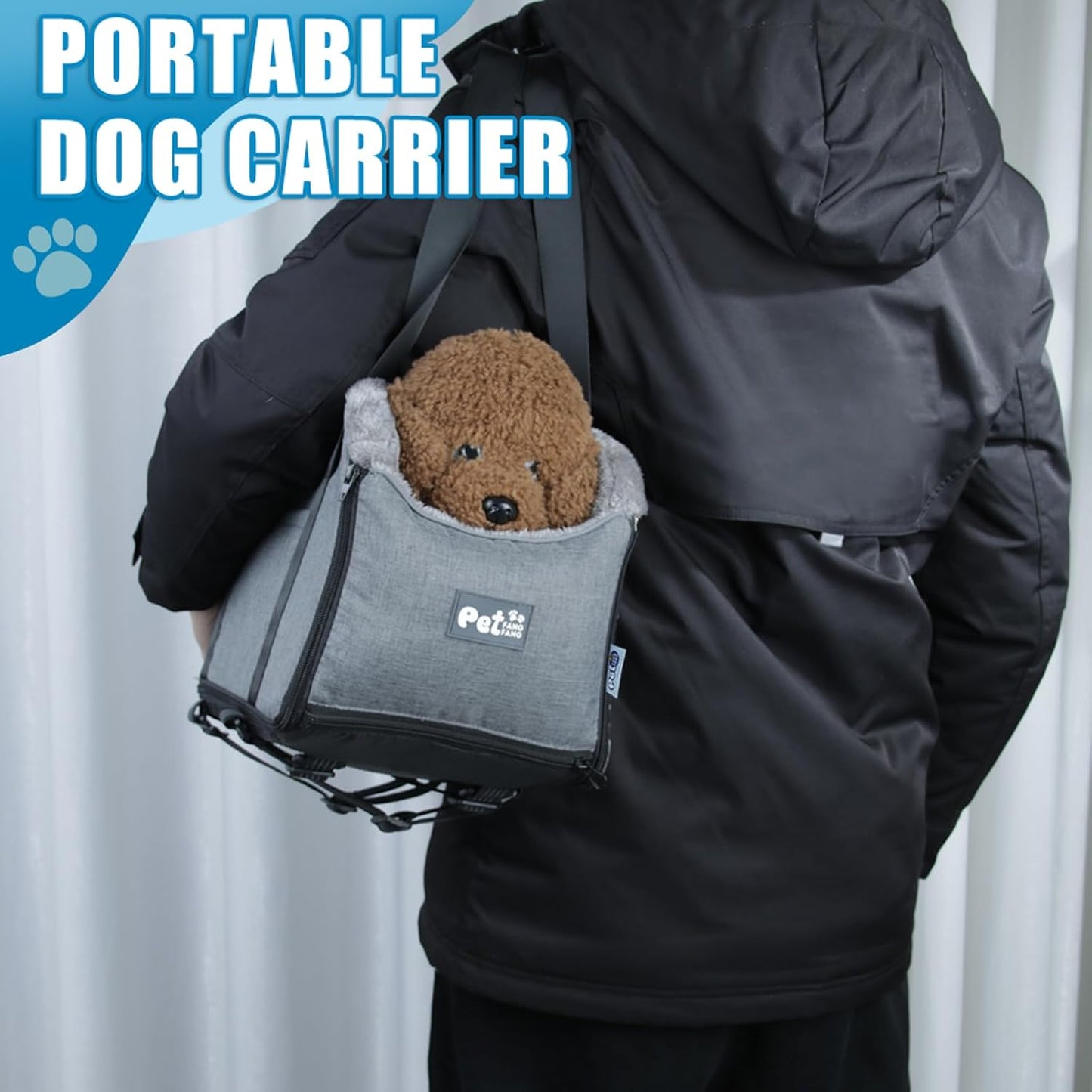 Car Seat Booster for Small Dogs and Cats – Portable Pet Travel Bag Under 30lbs, Washable Car Seat with Safety Belt and Storage Pockets (Grey)