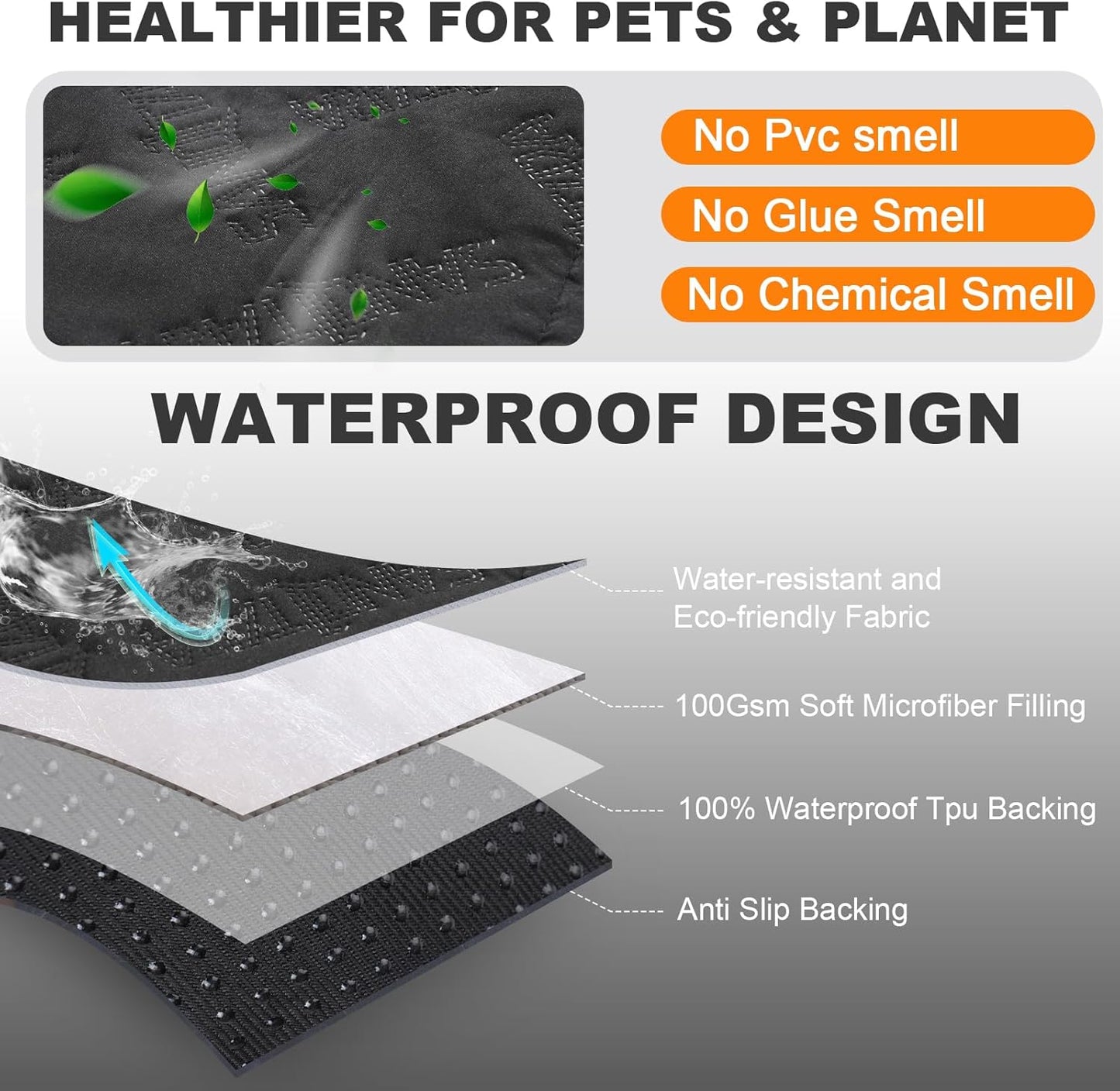 Dog Car Seat Cover for Back Seat, Waterproof & Scratch - Resistant Pet Seat Protector with Elastic Straps, Universal Fit for Ford F - Series/Toyota Tacoma/Ram Pickup & More Trucks