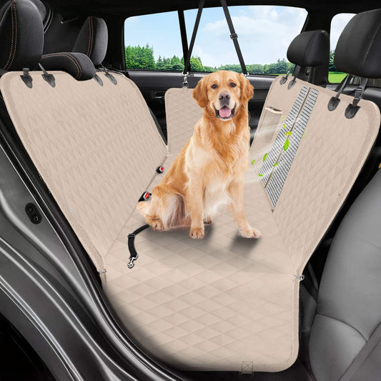 Victoper Dog Car Seat Cover, Heavy Durable Dog Seat Cover for Back Seat, 100% Waterproof Scratch Proof Nonslip Dog Hammock for Car with Side Flap, Pet Back Seat Covers Large 60" W x 64" L